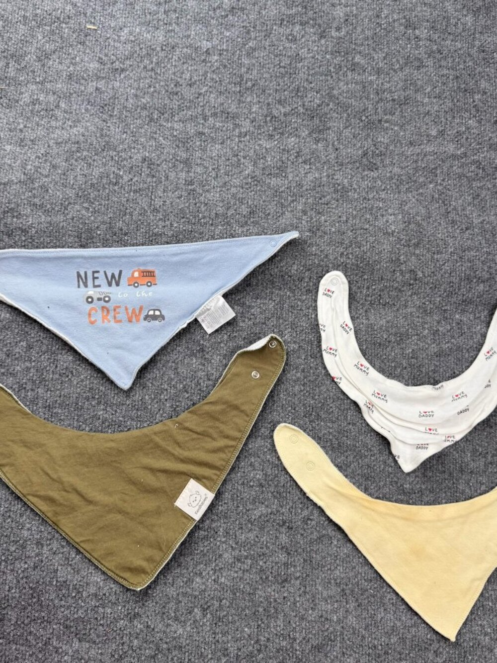 Lot of 4 Baby & Toddler Bandana Drool Bibs Snap Button KeaBabies Unisex